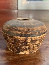 Antique Thai Ceramic Lime Pot 15th - 18thC Sawankhalok Style Miniature Jarlet picture