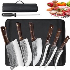 7PCS Professional HAND FORGED DAMASCUS STEEL CHEF KNIFE Set Kitchen Knives Sharp picture