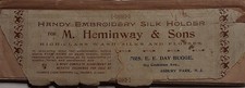 1880s-90s Asbury Park Victorian Embroidered Silk Sample Holder Original Sample picture