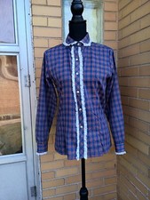 Vintage JC Penney Blouse Small Plaid Lace 70s Cottagecore Victorian picture