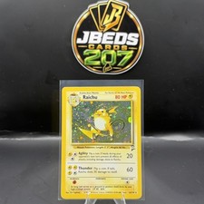 Pokémon TCG Base Set 2 Raichu Holo Rare Card 16/130 With Swirl MP Condition picture
