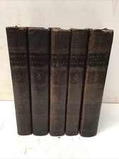 1804 THE BRITISH DRAMA 5 Vol Set Sir Walter Scott William Miller Leather Antique picture