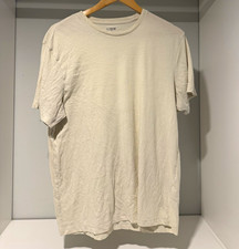 J.CREW Men's Washed Solid Beige Crew Neck Short Sleeve T-Shirt Size L picture