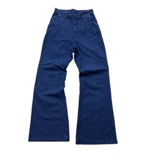 Vintage Sears 70s Bell Bottom Flare Denim Jeans Talon Zipper 26x31 picture