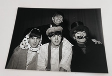 The Beatles 1964 Vintage 9.5x7 B/W Press Photo Funny Disguise Top Hat Headscarf picture