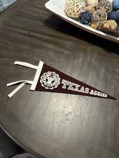 Texas A&M Aggies Felt Pennant Maroon Vintage Aggie Rare 1950s Collegiate Wool picture