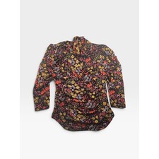 Free People Twyla Ditzy Floral Mesh Turtleneck Top Small Multi Color Long Sleeve picture