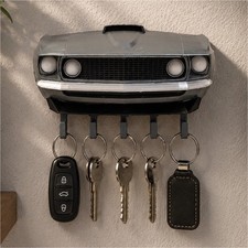 1969 Ford Mustang Front Grill Wall Key Holder - Classic Car Wall Decor picture