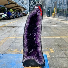 79.3LB  Natural Amethyst Geode Quartz Crystal Cluster Cathedral Energy healing picture