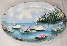Antique Haviland Hand Painted Swan Flower 16