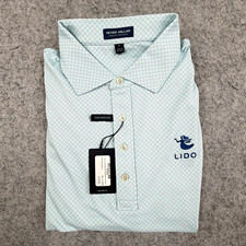 Peter Millar Men’s XL Regular Tailored Fit Light Blue Lido Embroidered Logo $125 picture