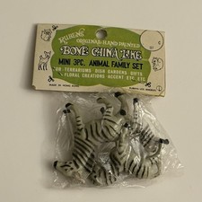 Rubens Bone China Like - 3 Pc Animal Family Set - Zebras - Vintage - New picture