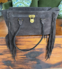 Michael Kors Hamilton Moderne Brown Suede Shoulder Tote  Fringe NWT picture