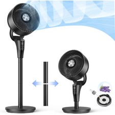 DREO TurboPoly Pedestal Fan, 2-in-1 Table and Floor Fan, Ultra-Quiet 20dB, 95ft picture