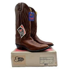Justin 2417 Cowboy Boots Mens 9 D Coffee Saltillo Brown Leather NWT picture