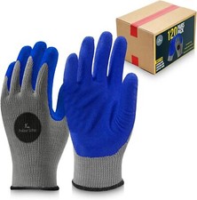 120 Pairs, Blue Latex Coated, Work Gloves, Textured Grip Gloves for Men/Women picture
