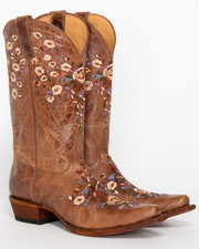 Shyanne® (Women's 7 M) Maisie™ Floral Embroidered Western Boots, Brown - $200 picture