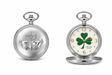 Irish Claddagh Pocket Watch Gift Boxed Celtic Shamrock St. Patrick’s Day picture