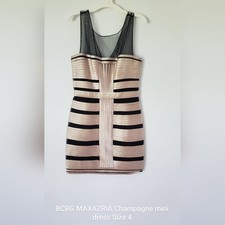 BCBG MAXAZRIA Champagne mini dress Size 4 picture