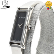Vintage [Near MINT] GUCCI 1500L Black Dial Silver 12mm Quartz Womens Watch JAPAN picture