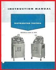 SUN Distributor Tester Instruction Manual Model 404 504 Syncrograph Sun Scope picture