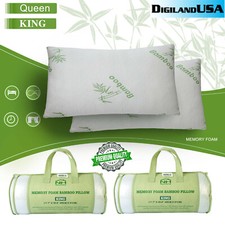 Bamboo Shredded Memory Foam Pillow Hypoallergenic Washable Cover Queen/King Size picture
