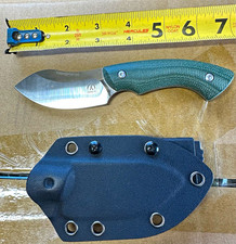 HUANG FU 14C28N Hunting Knife 3in Straight Edge Green Micarta Kydex Sheath picture