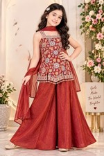 Indian Ethnic Girls Salwar Kameez Plazzao Dress, Size 4 Years To 16 Years picture
