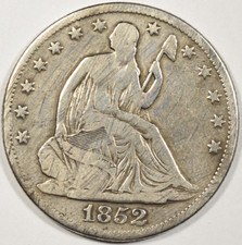 1852-O SEATED LIBERTY HALF DOLLAR ~ SOLID VG/FINE INV#2 picture