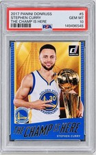 Stephen Curry 2017 Donruss The Champ Is Here #5 PSA 10 GEM MINT Warriors MVP picture