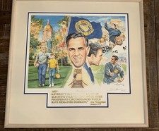 Ara Parseghian Notre Dame AUTOGRAPH Signed Football Quote Framed 28x29 NO GLASS picture