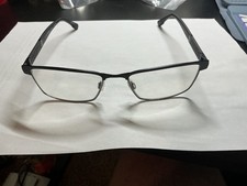 Flexon Eyeglasses Frames Latitude E1110 001 Black Silver Rectangular 55-18-145 picture