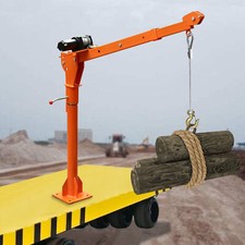 1100LB Truck-Mounted Crane Hoist w/3000lbs Electric Winch Pickup Truck Jib Crane picture