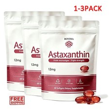 ROVINA Astaxanthin 12mg Softgels from Microalgae, Triple Strength Antioxidant US picture