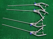4pc Laparoscopic Needle Holder Curved Jaw Right & Left Hand 5mmx330mm Reusable picture