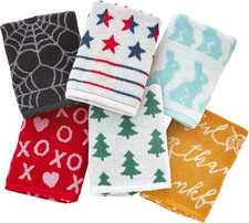 SKL Home Seasonal Jacquard Hand Towel Gift Set, 6 Count, Multicolored picture