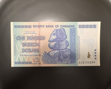 ZIMBABWE 100 TRILLION DOLLAR AA/2008 P-91 UNCIRCULATED BANKNOTE PRESALE 30-DAY picture