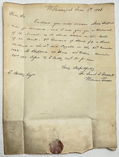 1823 Letter from William Towson Williamsport Manuscript Cancel Free Frank Letter picture