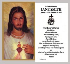 The Lords Prayer Funeral Memorial Laminated Prayer Cards - Pack of 60 picture
