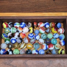 Vintage Marbles Lot of 58 Vitro Akro Agate Peltier Alley Marble King Vacor UV picture