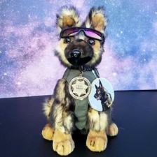 Sable German Shepherd Plush Police Dog w K9 Badge Mirrored Shades K9 fundraiser picture