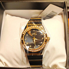 Invicta Angel Women’s Quartz Analog Black Dial Gold-Tone Gem Bezel Bracelet picture