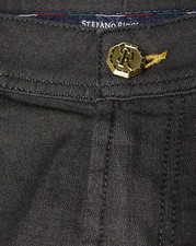 STEFANO RICCI SALE  BLACK LUXURY $1,200 SLIM SPORT TROUSERS SZ: 34, 36 EU picture