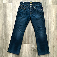 True Religion Men’s American made vintage Billy Bootcut Dark Wash Blue Denim picture