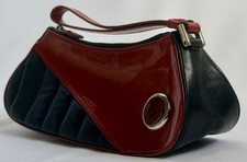 Christian Dior Galliano Y2K Motorcycle Biker Leather Pochette Wristlet Black Red picture