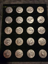 1967 DUCKS UNLIMITED 20pc .999 FINE SILVER MEDALLION SET ~60 OZ FRAMED + BRONZE picture