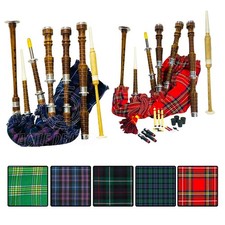 Great Highland Scottish Bagpipes Natural Finish Silver Mounts With Bag Tutorbook picture