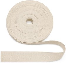 100% Natural Cotton Beige Twill Tape 10 Yards 1'' Herringbone Webbing picture