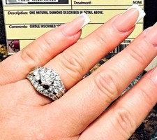 Jared 14k White Gold Natural Round Diamond GSI D I1 Good Cut Ring 7 picture