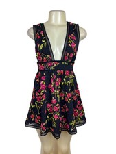 NBD Women’s Floral Mesh Black Sleeveless Women’s A-Line Dress Sz XS picture